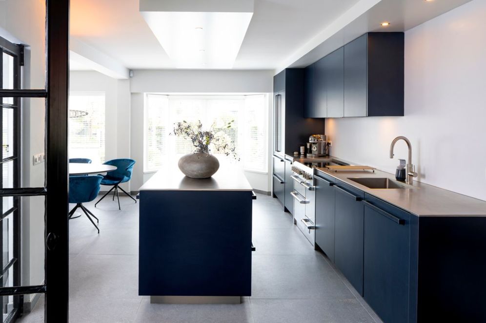 Blauwstaal keuken
