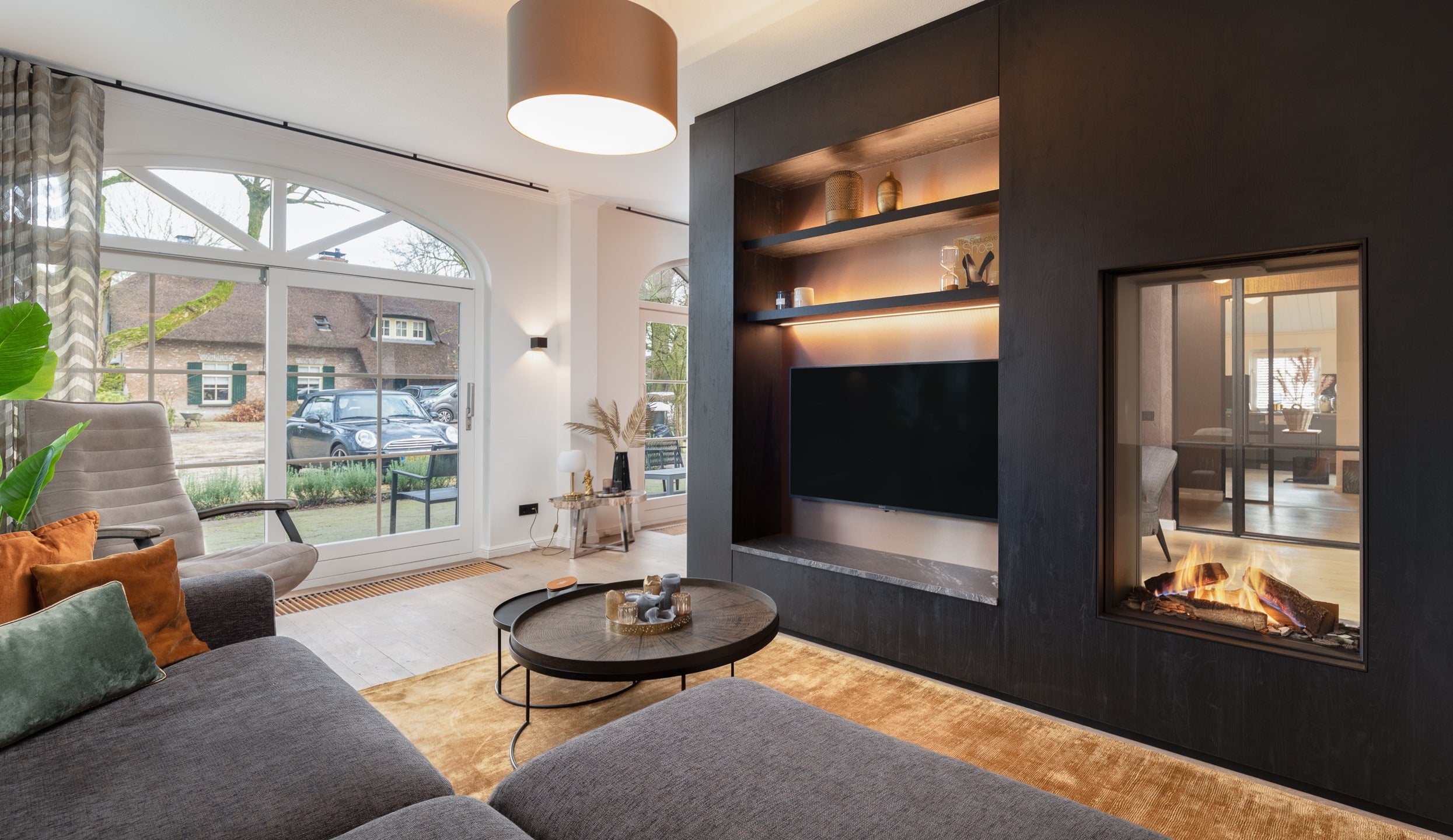 Haard als roomdivider