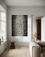 Abstract schilderij – warm statement voor de eetkamer-Marella Hesseling-woonkamer-Abstract schilderij op maat voor moderne eethoek | Warmte & diepte-OBLY