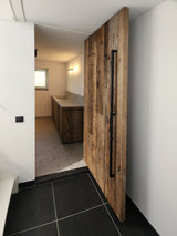 Badkamerproject met eiken barnwood, Japandi meubel en taatsdeur-Robuust-Badkamer,badkamer-meubel,badkamer-meubel-op-maat,badkamerproject,barnwood-badkamer,eiken-barnwood,japandi-badkamer,japandi-interieur,maatwerk-badkamer,taatsdeur-interieur-Maatwerk badkamer Japandi | Robuust-OBLY