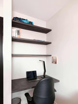 Compleet interieurwerk kasten en keuken met decolegno-Anselm Oome Interieurbouw-Keuken-Zwart Eiken Marmer Keuken-OBLY