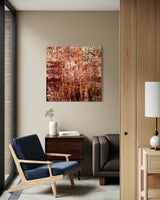 De Mirage-schilderijen: blikvangers in een rustig interieur-Marella Hesseling-woonkamer-Gelaagde abstracte schilderijen met diepte & sfeer | Unieke kunst op m-OBLY