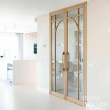 Dubbele eiken scharnierdeuren-INDU DOORS-binnendeuren,dubbele deur,eikenhout,Entree,hal,luxe afwerking,scharnierdeur,trap-Dubbele eiken scharnierdeuren-OBLY