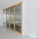 Eiken afscheidingswand met ribglas-INDU DOORS-Aanbouw,eikenhout,Entree,hal,modern design,ribglas,scheidingswand,schuifdeur,trap-Eiken afscheidingswand met ribglas-OBLY