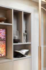 Eiken binnendeur met boog in modern interieur-archidoors-Binnendeur met glas,Boogdeur,Design deur,eiken,Eiken binnendeur,Glasdeur,Houten deur op maat,Interieur,Keuken,keukenontwerp,Maatwerk deur,maatwerkdeur,Woonkamer-OBLY