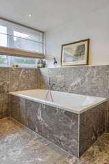 Grijze badkamer met ruime inloopdouche-Jan van Sundert-Badkamer-Grijze badkamer met ruime inloopdouche-OBLY