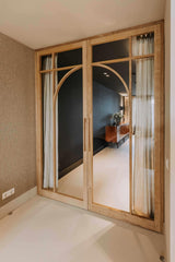 Indu Doors dubbele eiken deur met glas organische vorm-INDU DOORS-dubbele deur,eikenhout,glazen deur,luxe afwerking-Dubbele eiken deur met glas organische vorm-OBLY