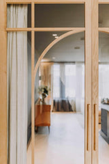 Indu Doors dubbele eiken deur met glas organische vorm-OBLY-Dubbele eiken deur met glas organische vorm-OBLY