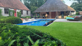 Landelijke Tuin met Verouderde Travertin Apulia Ivory-Van den Heuvel & Van Duuren-landelijke tuin,luxe tuin ontwerp,Tuin,tuin met zwembad,tuin met zwembad en terras,zwembad met natuursteen-OBLY
