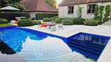 Landelijke Tuin met Verouderde Travertin Apulia Ivory-Van den Heuvel & Van Duuren-landelijke tuin,luxe tuin ontwerp,Tuin,tuin met zwembad,tuin met zwembad en terras,zwembad met natuursteen-OBLY