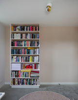 Luxe slaapkamer en badkamer met maatwerk-Witteveen interieur architecten-badkamer en slaapkamer combinatie,complete woninginrichting,gezinswoning inspiratie,houten interieur,inloopkast op maat,Slaapkamer,Woonkamer-Lichte Gezinswoning met Maatwerk Interieur -OBLY