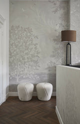 Luxe wandbekleding in serene slaapkamer voor een high-end residentieel project-Dennis v Zanden-woonkamer-Botanische Wandbekleding in Master Bedroom | Exclusief Woonproject Riv-OBLY