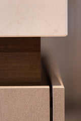 Maatwerk designkeuken met warm hout en natuursteen-Hout en Vorm-design keuken,interieur keuken design,Keuken,maatwerk keuken,natuursteen werkblad-Maatwerk designkeuken met hout en natuursteen-OBLY