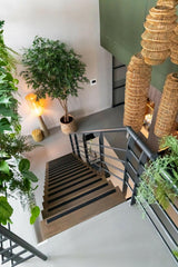 Maatwerk interieur met open keuken en trap-Nuevo Interior Design-loft,open keuken,stalen trap,Woonkamer-OBLY