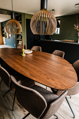 Maatwerk keuken met houten kasten en kookeiland-OBLY-HoutenKeuken,Inbouwkasten,InterieurOpMaat,Kookeiland,MaatwerkKeuken,ModerneKeuken,OpenKeuken-Maatwerk keuken met kookeiland en hout | Interieur-OBLY