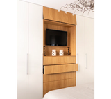 Maatwerk kledingkast met geïntegreerde tv-nis-Perfekt Interieur-inbouwkast slaapkamer,kledingkast op maat,moderne kast,slaapkamer kast,tv nis kast-Maatwerk kledingkast met tv-nis-OBLY