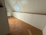 Maatwerk zolderkamer in Beusichem met kasten en bureau-WITTEVEEN MEUBEL & INTERIEURBOUW-Beusichem,ingebouwd bureau,knieschotkast,maatwerk zolderkast,zolderkamer-Maatwerk zolderkasten met bureau in Beusichem-OBLY