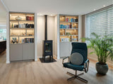 Modern Wonen met Natuurlijke Elementen-Anselm Oome Interieurbouw-design verlichting,Houtlook,houtlook keuken.,Keuken,keukens,moderne keuken,natuursteen werkblad,open leefruimte,Tajmahal,Woonkamer-OBLY