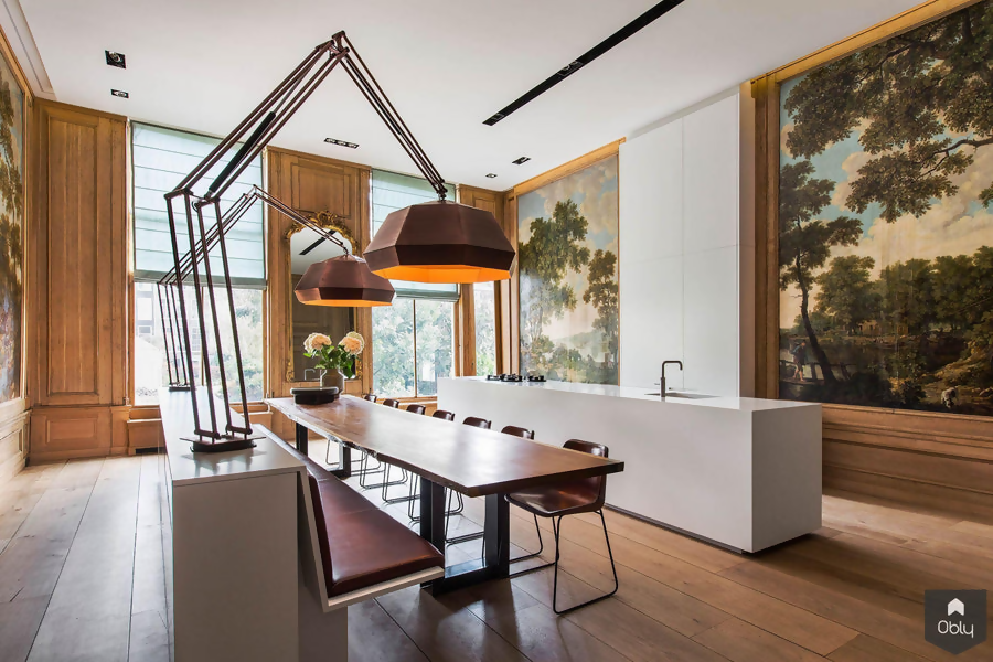 Modern en monumentaal wonen aan de gracht-Studio Ruim-Keuken-Restauratie van een Monumentaal Grachtpand -OBLY