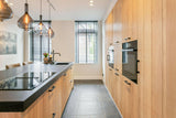Moderne Keuken met Belgisch Hardsteen Look-Van den Heuvel & Van Duuren-Keuken,keuken met eiland,keuken met houten kasten,keuken met natuursteen blad,luxe keuken interieur,moderne keuken-OBLY