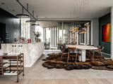 Open leefkeuken met binnen-buiten verbinding-Loom Architecten-binnen buiten verbinding,design keuken,Keuken,leefkeuken,luxe keuken,moderne woning,open plattegrond,warme materialen-Luxe leefkeuken met open plattegrond en maatwerk design-OBLY