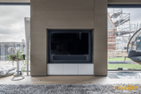 Prachtige hangende design kachel-Hooijer-design haard,haard,haard interieur,haard woonkamer,moderne haard,vrijstaande haard,woonkamer-Prachtige circulaire houtkachel-OBLY