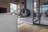Prachtige hangende design kachel-OBLY-woonkamer-Prachtige circulaire houtkachel-OBLY
