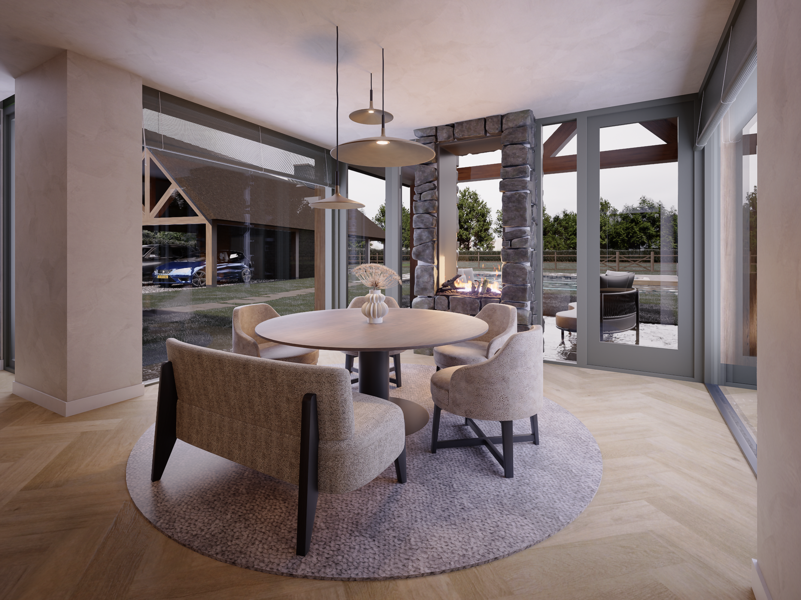 Project Sint- Oedenrode-Brobbel Interieur-badkamer,toilet,woonkamer-Landelijke woning met moderne accenten | 3D ontwerp & uitvoering-OBLY