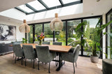 Ruime serreaanbouw met brede vouwwand-Busscher Serrebouw-Aanbouw,Uitbouw-Ruime serreaanbouw met brede vouwwand-OBLY