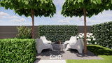Sfeervolle tuin met royale overkapping