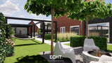 Sfeervolle tuin met royale overkapping