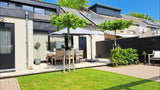 Strakke moderne tuin bij een hoekwoning | ECHT. ontwerp