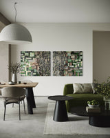 Vrije abstracte schilderijen als inspiratiebron voor maatwerk-Marella Hesseling-woonkamer-Abstracte schilderijen vol gelaagdheid & karakter | Vrij werk & maatwe-OBLY