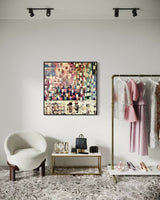 Vrije abstracte schilderijen als inspiratiebron voor maatwerk-Marella Hesseling-woonkamer-Abstracte schilderijen vol gelaagdheid & karakter | Vrij werk & maatwe-OBLY