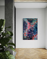 Vrije abstracte schilderijen als inspiratiebron voor maatwerk-Marella Hesseling-woonkamer-Abstracte schilderijen vol gelaagdheid & karakter | Vrij werk & maatwe-OBLY