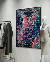 Vrije abstracte schilderijen als inspiratiebron voor maatwerk-Marella Hesseling-woonkamer-Abstracte schilderijen vol gelaagdheid & karakter | Vrij werk & maatwe-OBLY