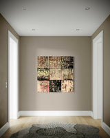 Vrije abstracte schilderijen als inspiratiebron voor maatwerk-Marella Hesseling-woonkamer-Abstracte schilderijen vol gelaagdheid & karakter | Vrij werk & maatwe-OBLY