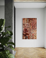 Vrije abstracte schilderijen als inspiratiebron voor maatwerk-Marella Hesseling-woonkamer-Abstracte schilderijen vol gelaagdheid & karakter | Vrij werk & maatwe-OBLY