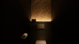 Donker restaurantinterieur met warme verlichting