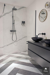 Badkamer grote marmeren wandtegels-Ijzersterk Interieurontwerp-alle,Badkamer-OBLY