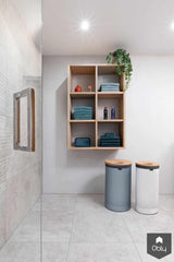 Badkamer met eikenhout en beton-Solidus Meubelen-alle,Badkamer-OBLY