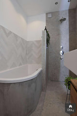 Badkamer met terrazzo tegels en visgraat motief-Studio Lieke Sanders-alle,Badkamer-OBLY