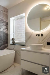 Badkamer met waterbestendig behang-Ijzersterk Interieurontwerp-alle,Badkamer-OBLY