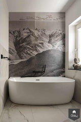 Badkamer met waterbestendig behang-Ijzersterk Interieurontwerp-alle,Badkamer-OBLY
