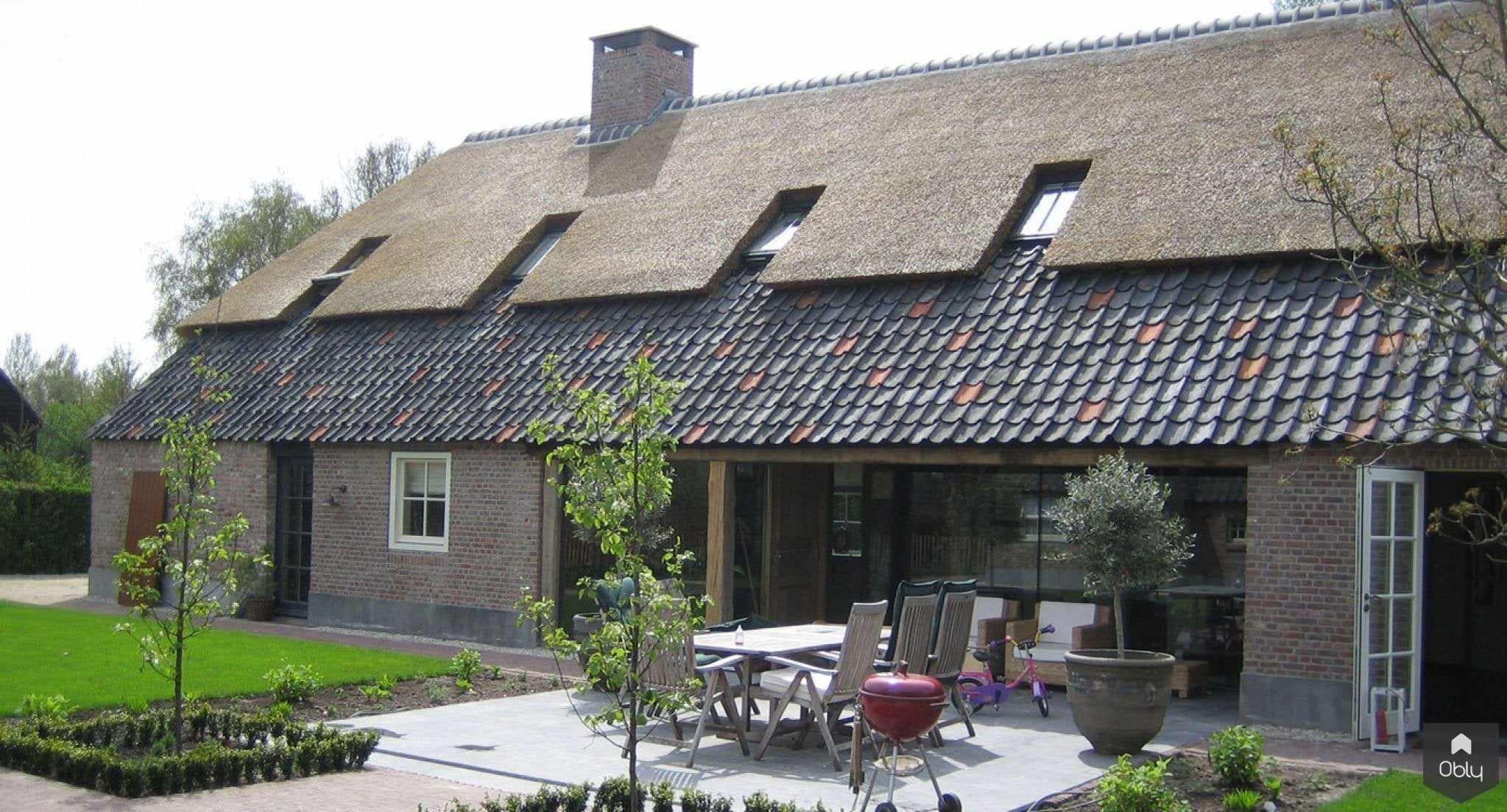 Boerderij met bijgebouw-Architectenbureau Drijvers Oisterwijk B.V.-alle,bakstenen gevel,bijgebouw,Exterieur vrijstaand,landelijke architectuur,renovatie,rieten dak-OBLY