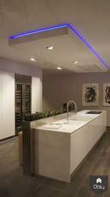 Corian keukeneiland met verlijmde dubbele spoelbak-Cora Techniek-alle,Keuken-OBLY