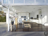 Donkere eiken parketvloer in leefkeuken-NOBEL Flooring-Aanbouw,alle-OBLY