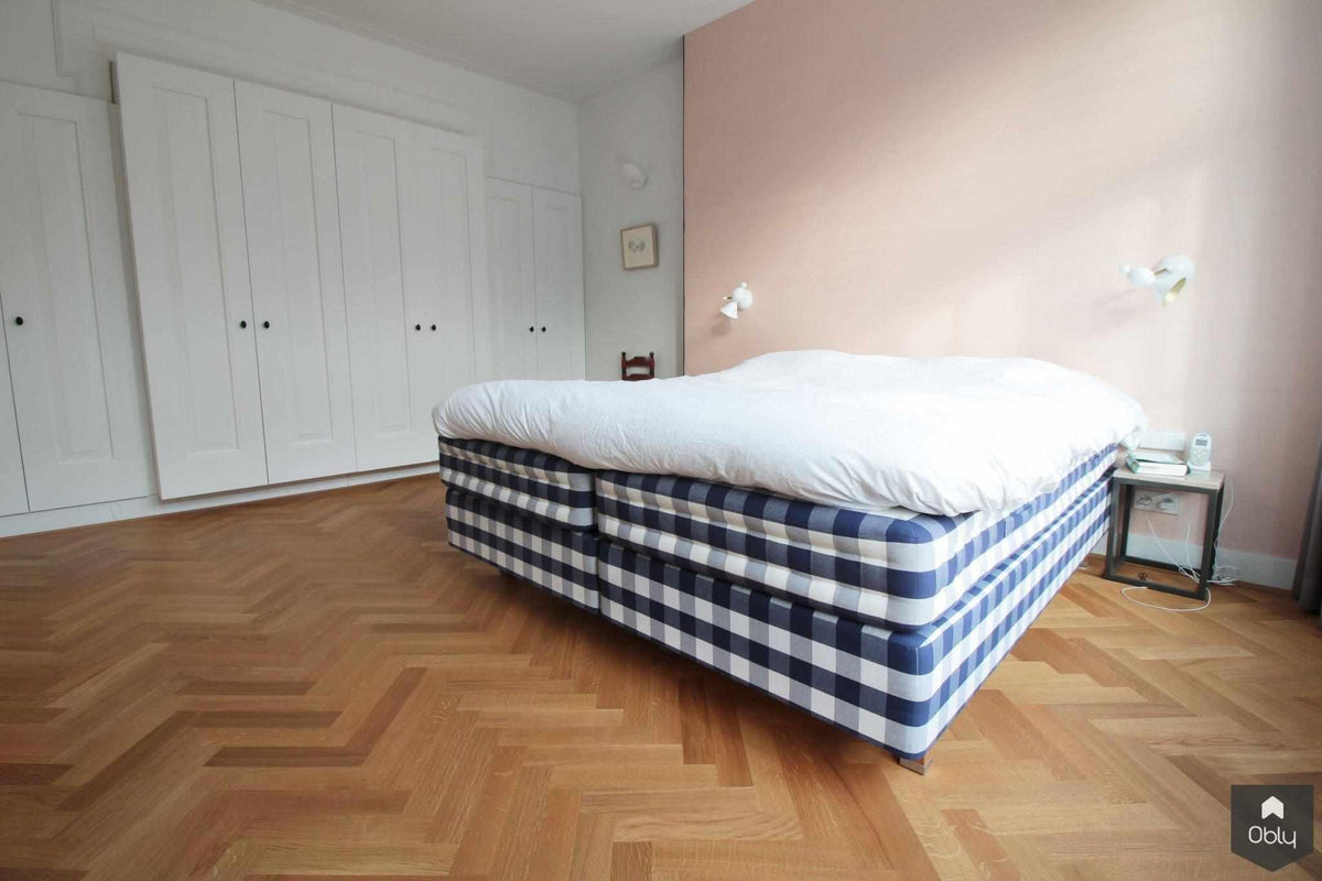 Eiken Tapis visgraat parketvloer-Vloerenhuis Amsterdam-alle,jaren 30 woning,Slaapkamer-OBLY