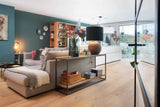 Eiken planken vloer met vloerverwarming-The Woodstore-lichte woonkamer,moderne woonkamer,Woonkamer,woonkamer met grote ramen,woonkamer met houten vloer,woonkamer met open keuken-Eiken planken vloer met vloerverwarming-OBLY