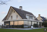 Glazen schuifpui woning aan het water-KELLER minimal windows® by Kumasol-alle,Exterieur vrijstaand,Vrijstaand-Glazen schuifpui woning aan het water | OBLY.com-OBLY